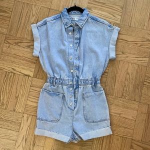 Zara Denim Romper